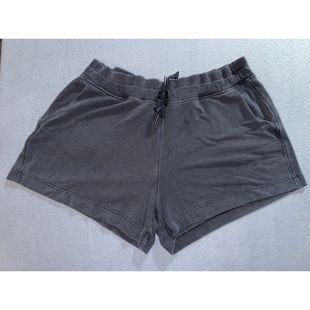 Athleta Balance 4 Shortie XL French Terry Lounge Shorts Faded Black S/657557-00